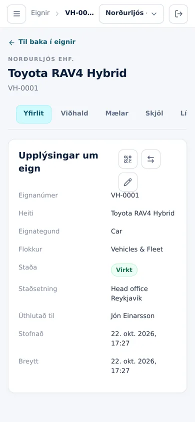 Eign í síma